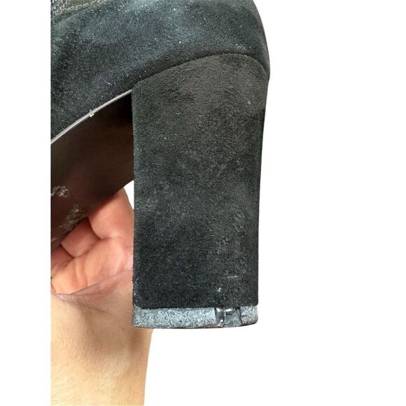 BCBG Max Azria Women's Black Suede Ankle Booties Size 38/7 Zip Closure - Picture 11 of 16